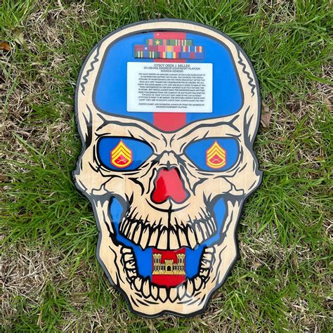 Custom Usmc Marine Corps Military Plaque Military Skull Going Away