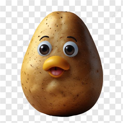 New Potato Isolated On White Background Close Up Face Potato Emoji