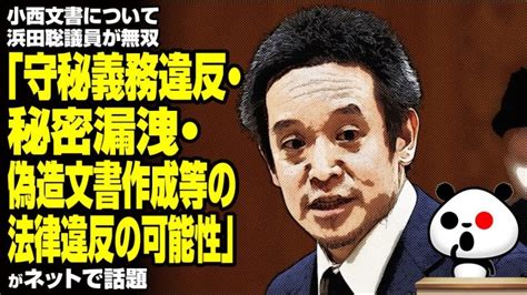 小西文書について浜田聡議員が無双「守秘義務違反・秘密漏洩・偽造文書作成等の法律違反の可能性」が話題 将来の総理候補！？注目の政治家はこの人！