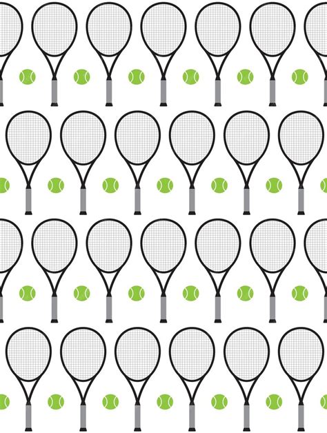 Premium Vector Vector Seamless Pattern Of Tennis Ball And Racket