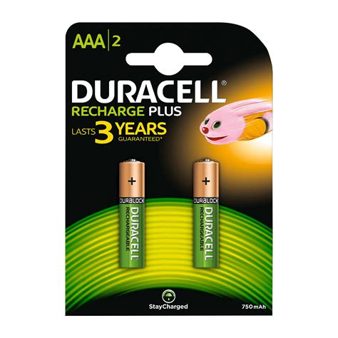 2 BATTERIE DURACELL TIPO AAA MINISTILO RICARICABILI 750 MAh VOLTAGGIO 1 2 V