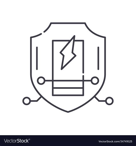 Low Voltage Protection Icon Linear Isolated Vector Image