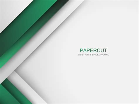 Premium Vector | Elegant gray and green paper cut abstract background