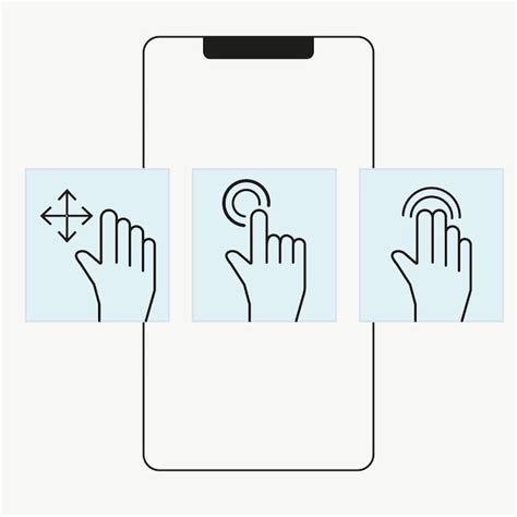 Interface Do Usuário De Gestos Para Telefone Vetor Premium