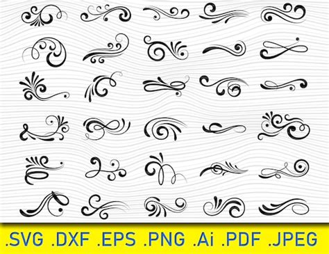 Swirl Svg Cut File Flourish Svg Swoosh Svg Etc Craft