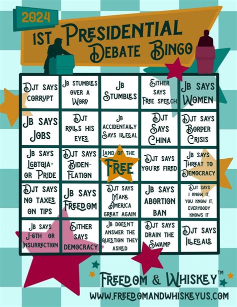 Presidential Debate Bingo Card St Us President Debate Card