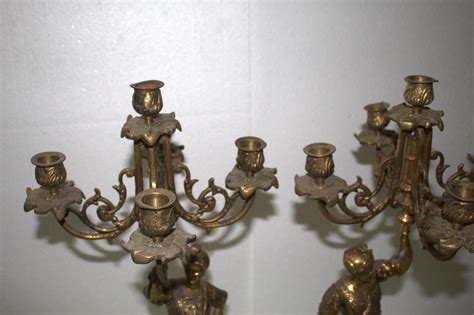 Candelabros Em Metal Vintage Conjunto De Cust Ias Le A Do Balio E