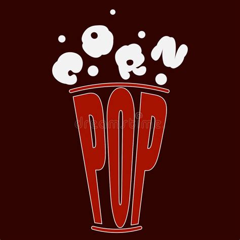 Popcorn Logo Round Linear Logo Of Popcorn Bucket Stock Vector