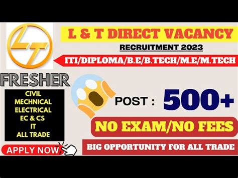 L T Direct Hiring Civil Engineer Job Mechanical Engineer Job