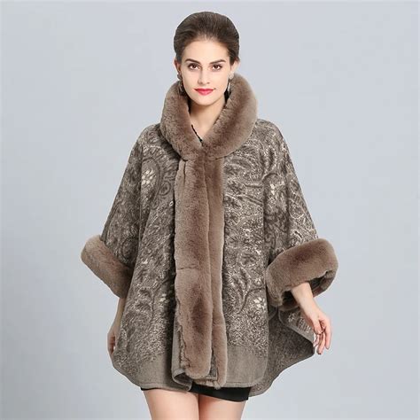 Winter Coat 2018 New Women Elegant Fur Coat Faux Fox Surround Wool