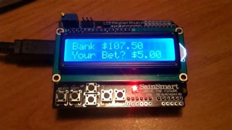 Arduino Blackjack W Sainsmart 16x2 Lcd Keypad Shield Youtube