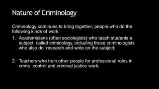 Criminology Definition Nature Scope Pptx