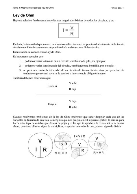 Ejercicios Ley De Ohm Todo Tema Magnitudes El Ctricas Ley De