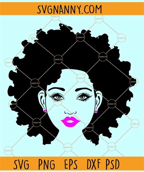 Afro Natural Hair Svg Locks Svg Hairstyle Svg Black Woman Svg Afro