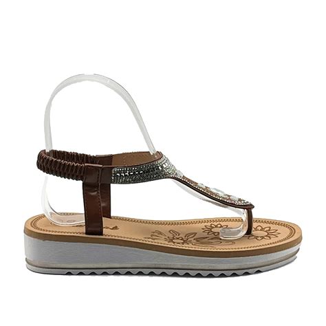 Sandalias Con Cu A Estilo Bohemio Con Correa El Stica Decorada Para