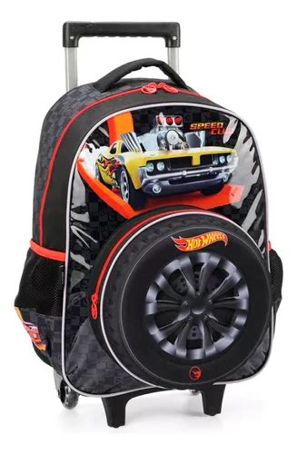 Mochila De Rodinhas Hot Wheels Speed Club Preto Luxcel Frete Gr Tis