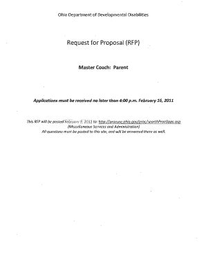 Fillable Online Ohio Request For Proposal Rfp State Of Ohio Ohio