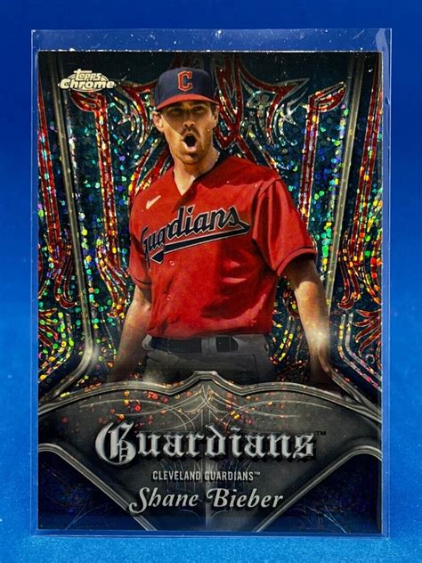 2022 Topps Chrome Baseball Pinstriped Shane Bieber P 24 Guardians EBay