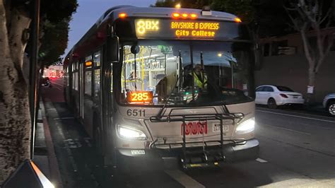 San Francisco Muni 2015 New Flyer Xcelsior Xde60 6511 On Route 8bx