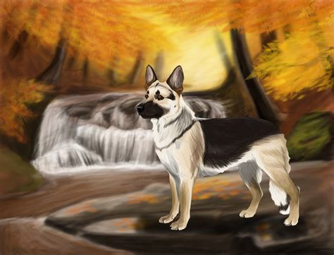 757066 Painting Art Dogs Shepherd Rare Gallery Hd Wallpapers