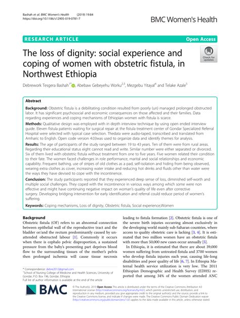 Pdf The Loss Of Dignity Social Experience And Coping Of Women With