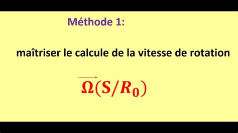 Méthode 1 comment calculer la vitesse de rotation oméga YouTube