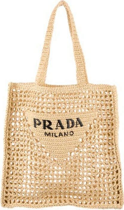 Prada Raffia Logo Tote ShopStyle