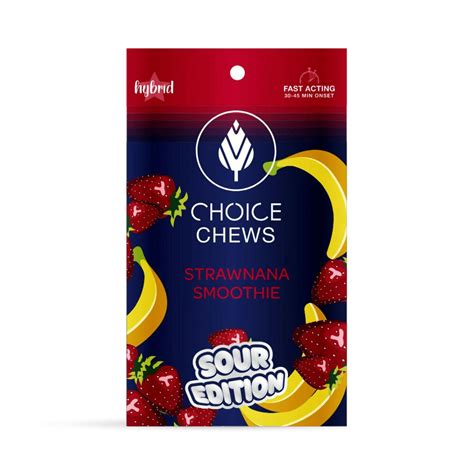 Sour Strawnana Smoothie Choice Chews 100mg North Coast Provisions