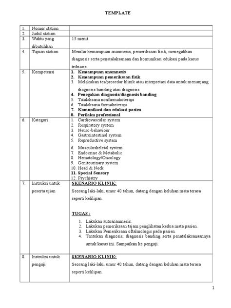 Template Soal Osce Pdf