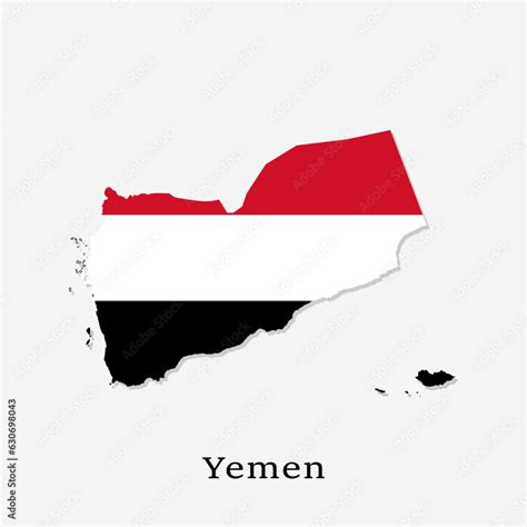 Yemen Map And Flag Color Vector Clip Art Independence Day Or National