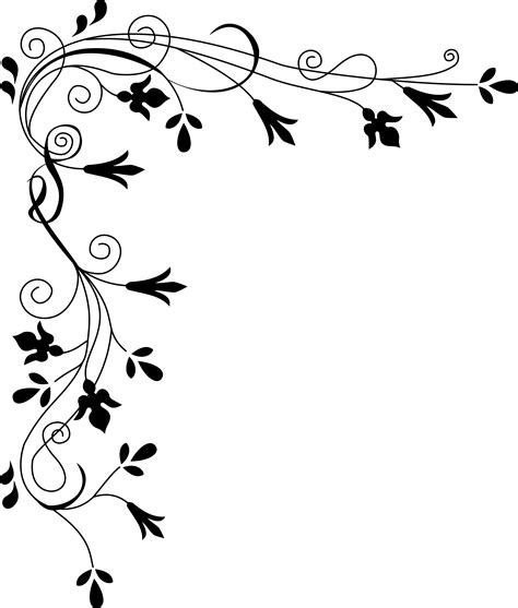 Clipart Stylized Flowers Border
