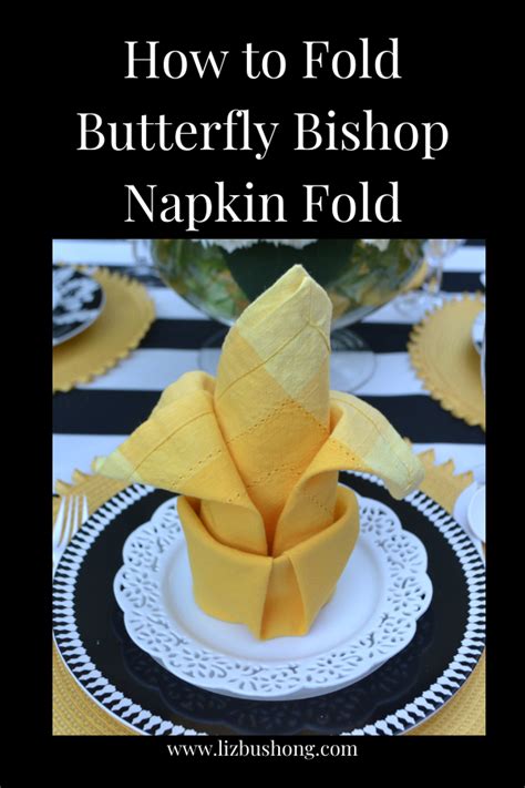 How To Fold Butterfly Bishop Napkin Fold Lizbushong Png Liz Bushong