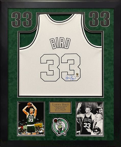 Larry Bird Autograph Jersey Boston Celtics White Out Framed X New