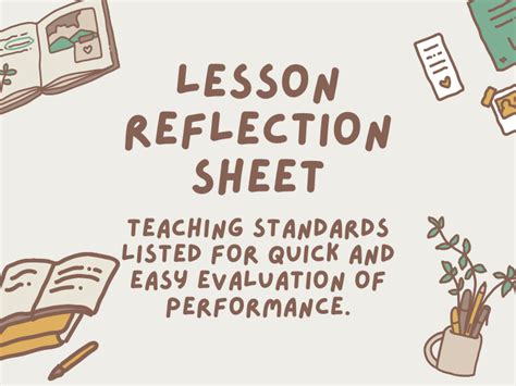 Lesson Reflection Sheet Trainee Teacher Teaching Resources