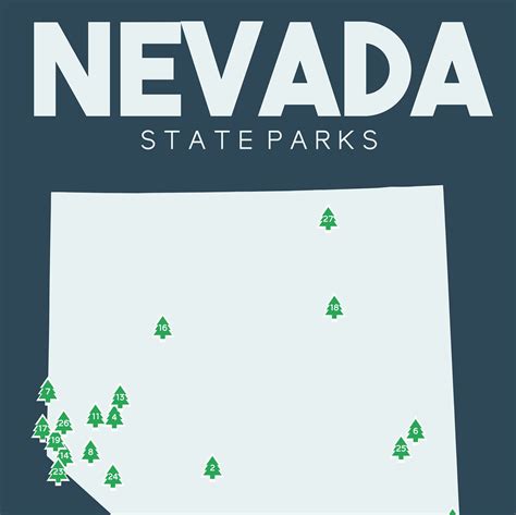 Nevada State Parks Map Printable 16x20 Gift for - Etsy