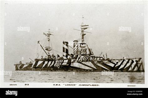 HMS London, ex-battleship, after conversion to a mine-layer (in ...