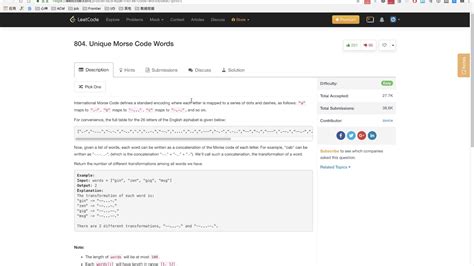 2 Leetcode 804 Unique Morse Code Words YouTube