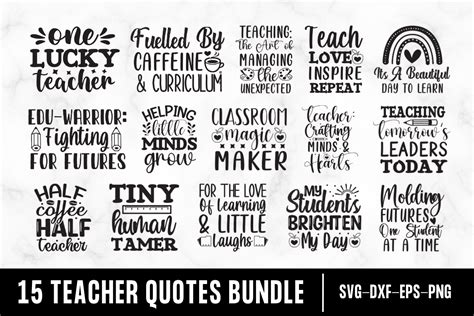 15 Teacher Quotes Svg Bundle Graphic By Sundiva Design · Creative Fabrica