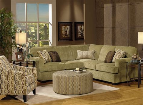 Herb Chenille Fabric Modern Sectional Sofa w/Optional Items