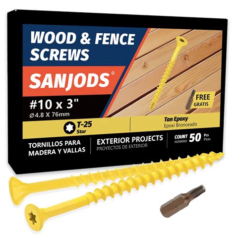 100-35pcs Wood Screws #8 #10 Rust Resistant Deck Screw Tan Exterior