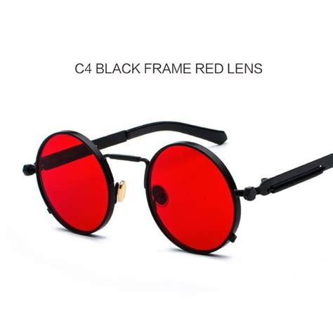 Yooske Retro Steampunk Sunglasses Red Sunglasses Men Red Sunglasses