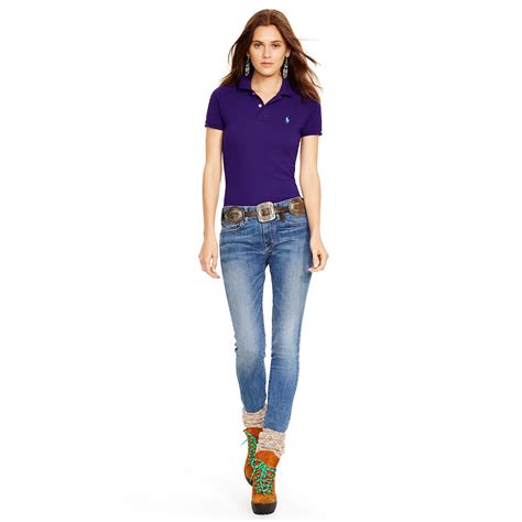 Polo Ralph Lauren Skinny Fit Polo Shirt In Purple Wild Orchid Lyst