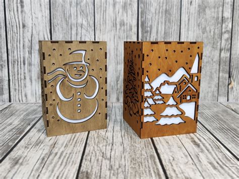 Christmas Lantern Box Laser Cut Files Svg Dxf Glowforge Etsy