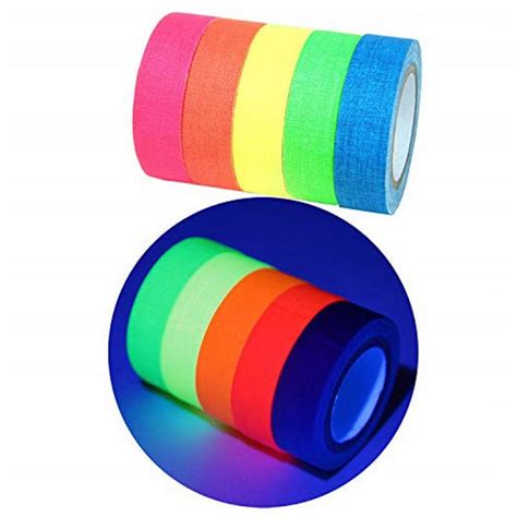 Pcs Ft Uv Reactive Tape Blacklight Fluorescent Cloth Tape Glow In