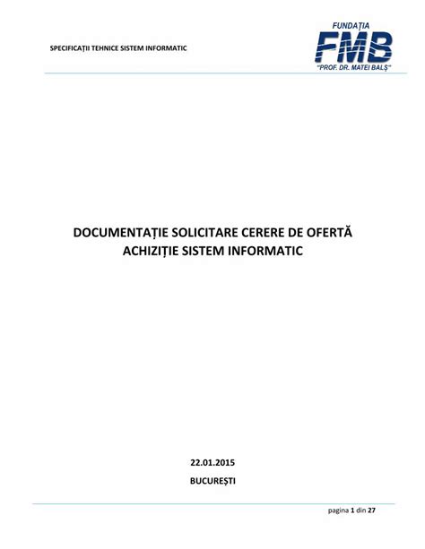 PDF DOCUMENTAȚIE SOLICITARE CERERE DE OFERTĂ ACHIZIȚIE