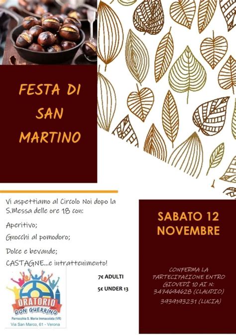 Festa Di San Martino Sabato 12 Novembre Parrocchia Di S Maria