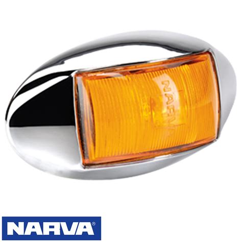 NARVA LED SIDE MARKER LAMP AMBER WITH OVAL CHROME BASE Collier Miller