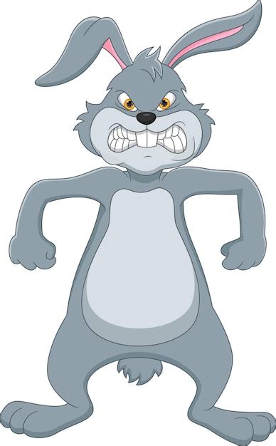 Premium Vector Angry Rabbit Cartoon On White Background