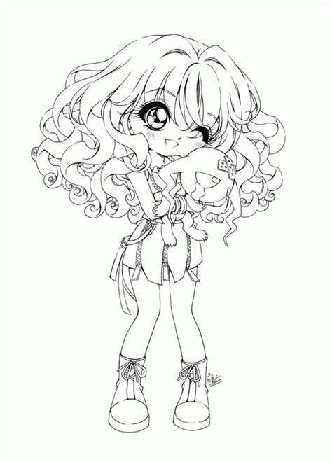 Anime Girl Kawaii Coloring Page Free Printable Sketch Coloring Page