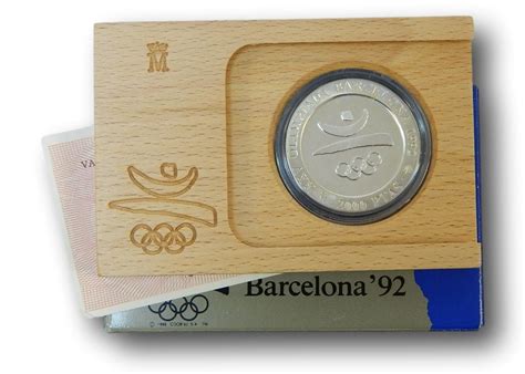 Emblema Pesetas Plata Olimpiadas Barcelona Monedalia Es